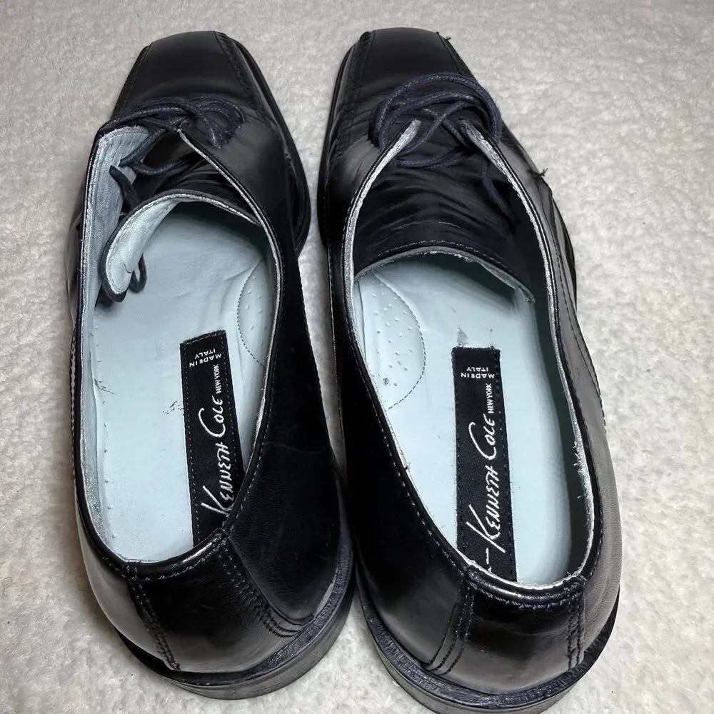Kenneth Cole Reaction Shoes Mens 11.5M Get Busy Dress Oxford Black Leather